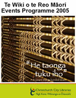 Te Wiki o te Reo Maori programme of events