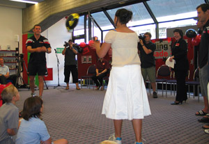 A toss of the ball launches the Reading Crusade