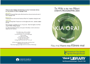 Te Wiki o te reo Maori - Maori Language week programme of events