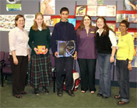 Staff from Christchurch City Libraries with the Grand Prize winners.