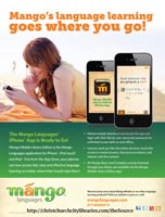 Mango Languages Poster: App on a beach