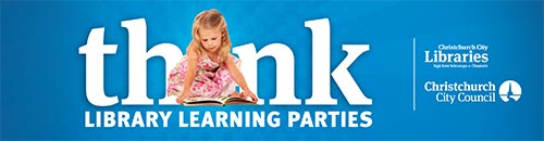 Think Library Learning Parties bookmark