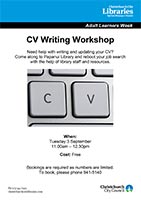 CV Writing Workshop poster