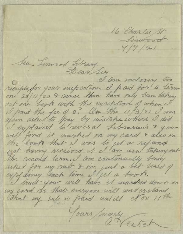 Image of Letter 7/7/21