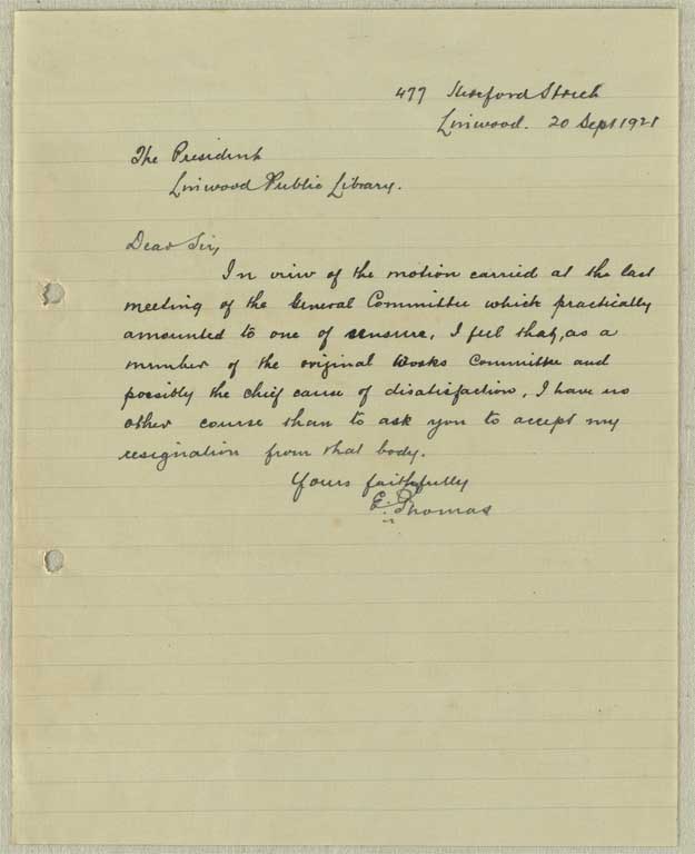 Image of Letter 20 Sept 1921