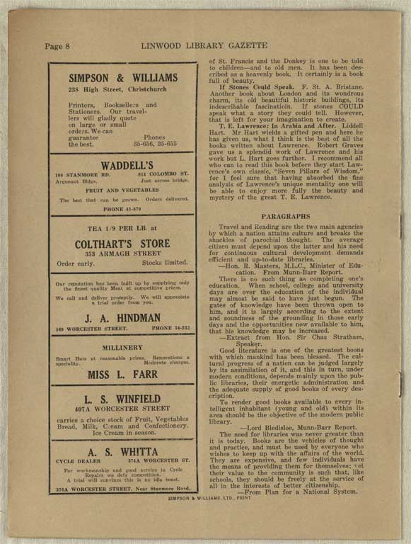 Image of Linwood Library Gazette October 1935