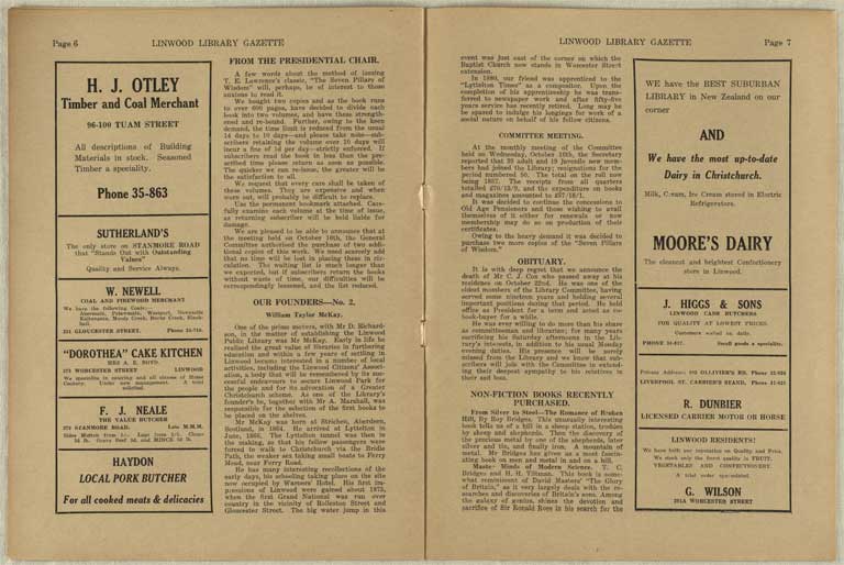 Image of Linwood Library Gazette November 1935