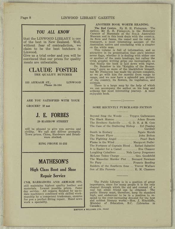 Image of Linwood Library Gazette February 1937
