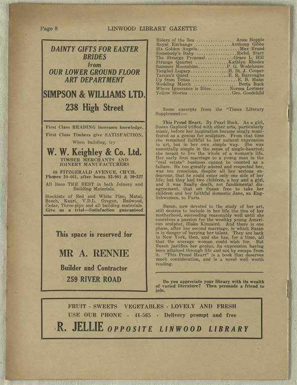 Image of Linwood Library Gazette April-May 1938