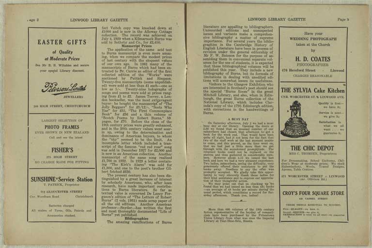 Image of Linwood Library Gazette July 1938