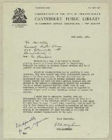 Thumbnail Image of Letter accompanying Proposals for the future development of library services