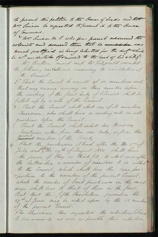 Image of Minutes drawn up by the First body of the Canterbury Colonists at their rooms 1A Adelphi Terrace [London] [1850]