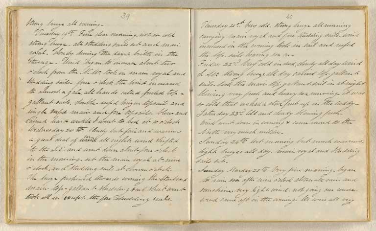 Image of Diary written on board the Randolph, at Opawa and at Southbridge, 1850-1865 1850-1865