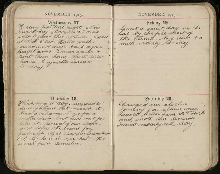 Image of War diary, 1915-1916 1915-1916