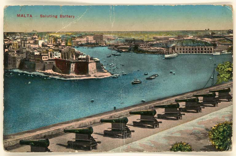 Image of Postcard. Malta - saluting battery 1/9/15