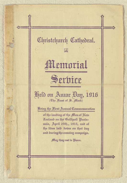 Image of Memorial service held on Anzac Day, 1916 April 25th, 1916