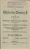 Cover of the Christchurch and suburban directory for 1879