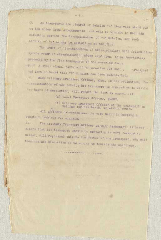 Image of Gallipoli campaign : operation and transport orders, memoranda