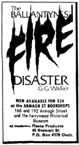 Ballantynes Fire Disaster by G.G. Walker. Advertisement in The Press, December 28 (?) 1983