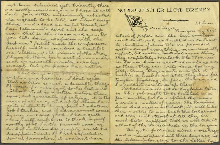 [Letter to Hazel] 27 June [1915]