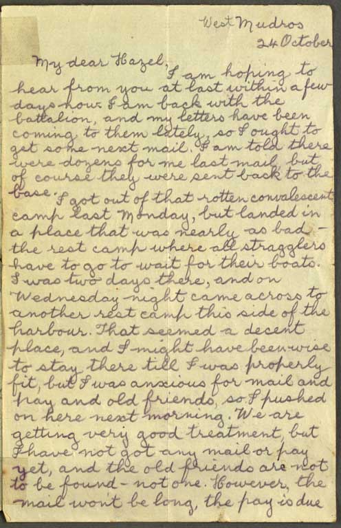 [Letter to Hazel] 24 October [1915]