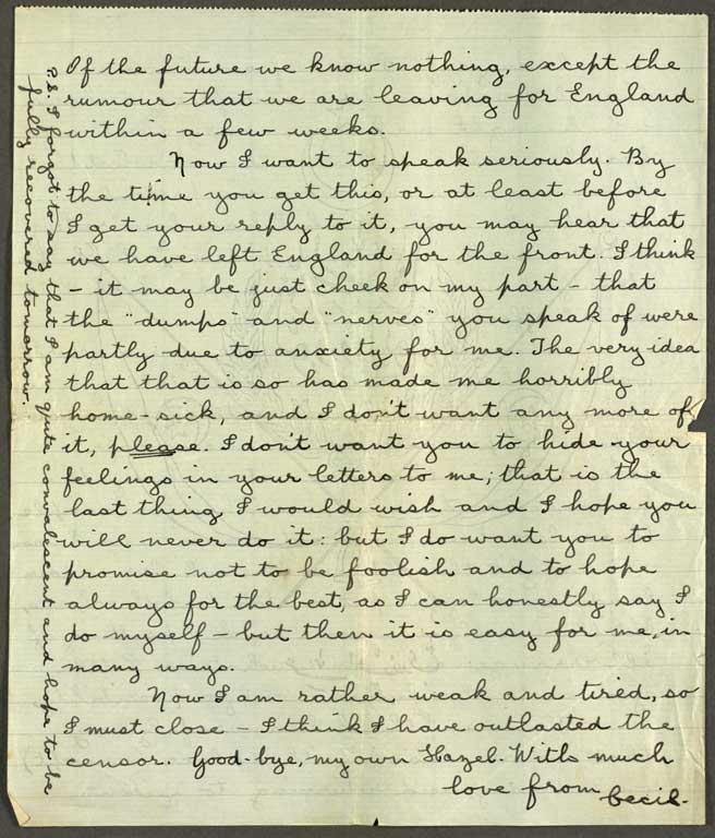 [Letter to Hazel] 25 Feb '15