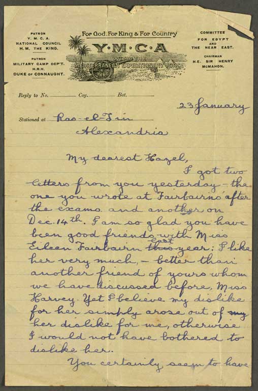 [Letter to Hazel] 23 January [1916]
