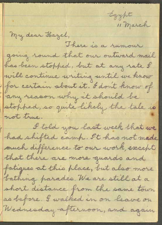 [Letter to Hazel] 11 March [1916]