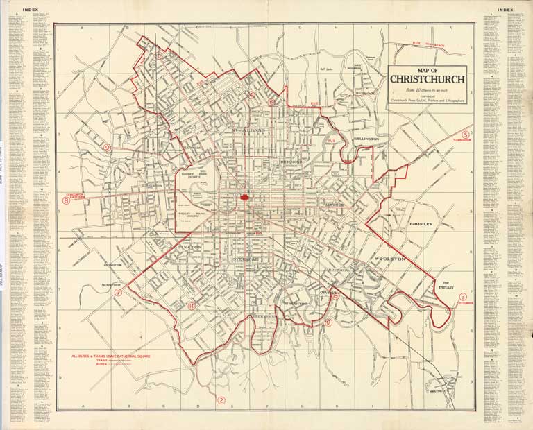 Map of Christchurch. [1941] 