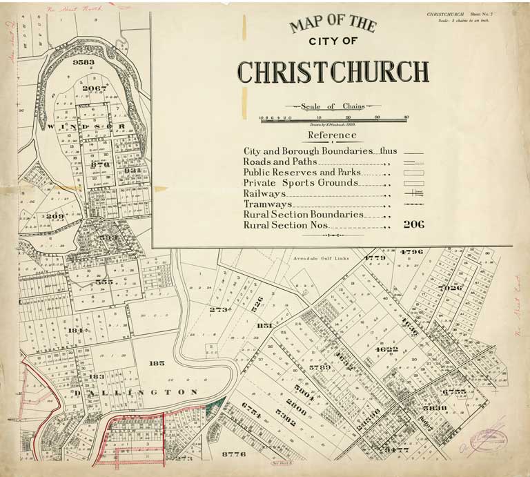 Map of the city of Christchurch. [1929] Sheet 7 of 9