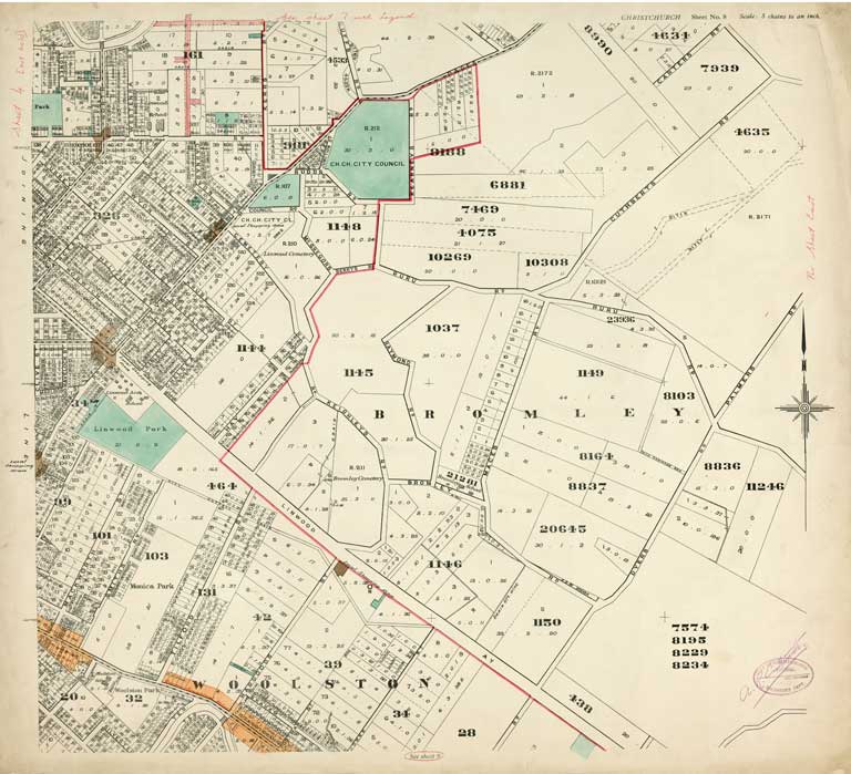 Map of the city of Christchurch. [1929] Sheet 8 of 9