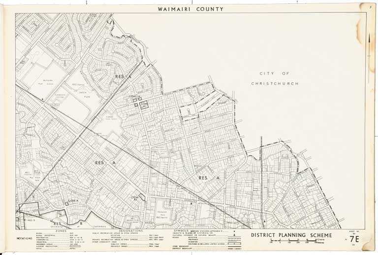 County of Waimairi - District Scheme. Planning maps. 1974 Image 6 of 23