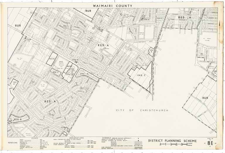 County of Waimairi - District Scheme. Planning maps. 1974 Image 11 of 23