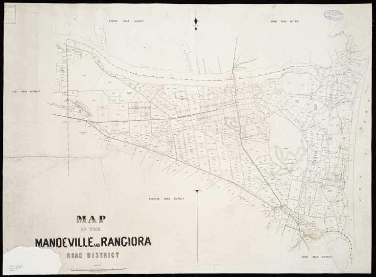 Map of the Mandeville and Rangiora Road District [ca.1880] 