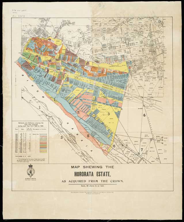 Map shewing the Hororata estate, as acquired from the crown . 1898 