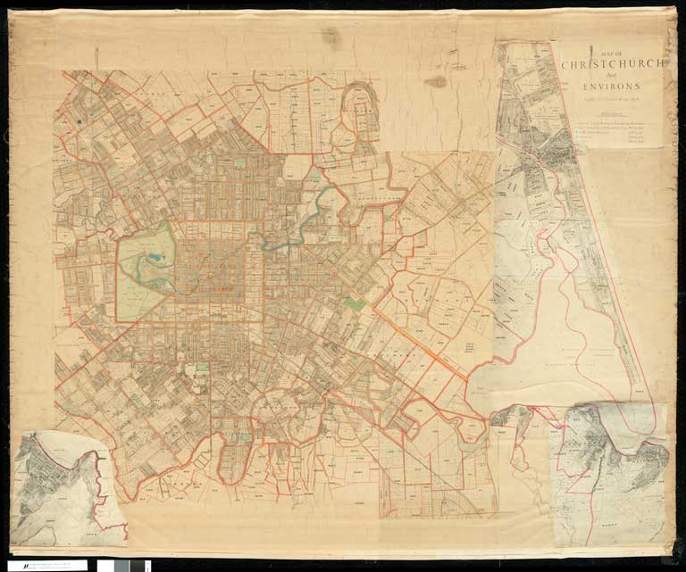 Map of Christchurch and environs [S.l. :s.n., c193-?] 