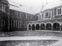 Canterbury College, University of New Zealand : lecture theatres in Northern Quad, to right is Engineering School. [ca. 1919]