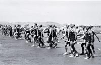 Senior 6-man teams at Canterbury Surf Life-Saving Association's third carnival at North Beach, 4 Feb. 1962
[4 Feb. 1962]