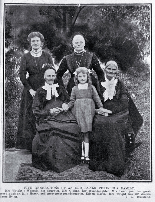 Five generations of an old Banks Peninsula family, the Wrights 