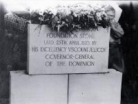 The foundation stone of the Bridge of Remembrance