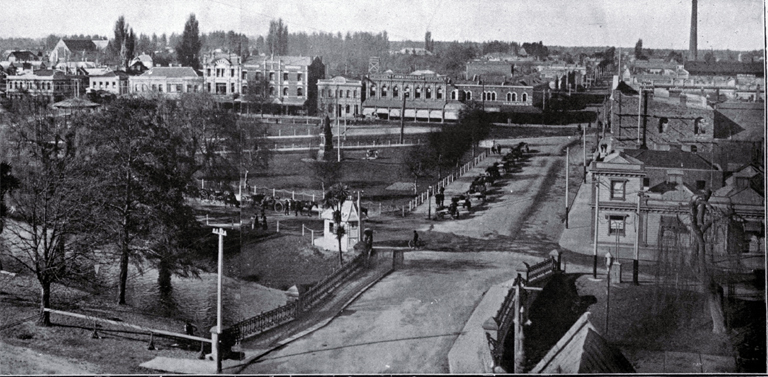 Victoria Square, Christchurch, 1910 : a panorama looking towards the north-east.