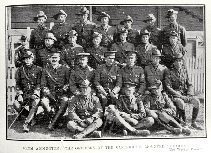 The officers of the Canterbury Mounted Regiment, Addington, Christchurch 
