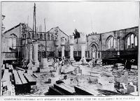 Progress on the nave of Christchurch Cathedral as it appeared in 1878