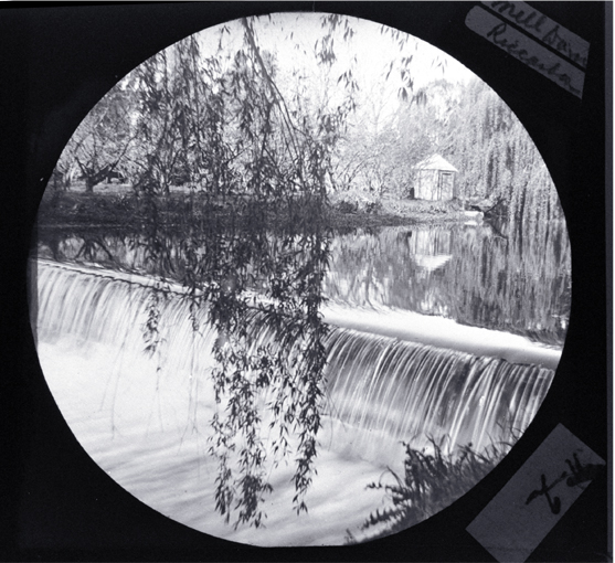 Dam built for the Riccarton Mill, forming the Mona Vale mill pond 