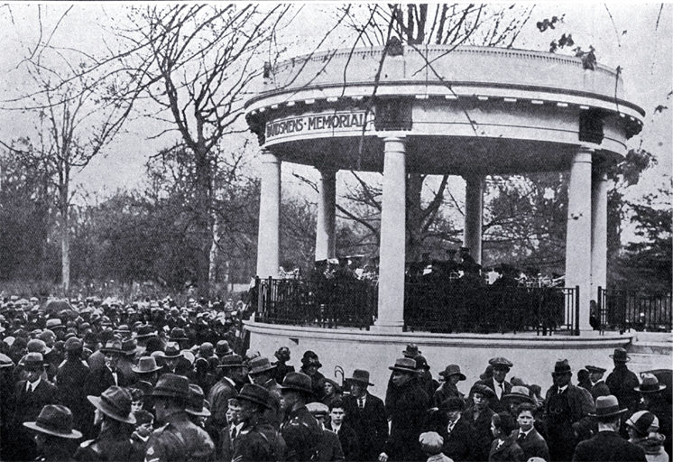 The opening of the Bandsmens Memorial rotunda, Botanic Gardens, Christchurch 
