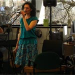 Ariana Tikao performs in the Central Library