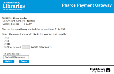 Gateway Payment page