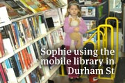 Sophie using the Mobile Library at Durham St photo