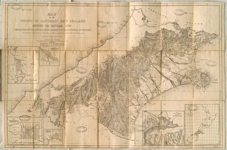 Map of the Province of Canterbury, New Zealand shewing the pasturage runs. [186-] 