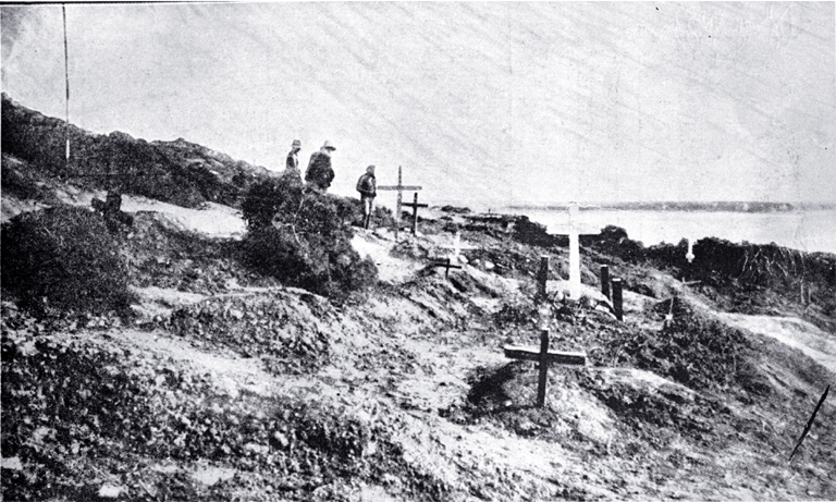 Graves of officers of the Australian and New Zealand Army Corps on the Gallipoli Peninsula 